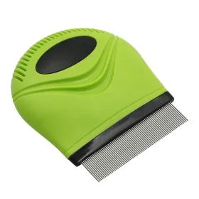 Pet Life 'Grazer' Handheld Travel Grooming Cat And Dog Flea And Tick Comb (Option: Green)